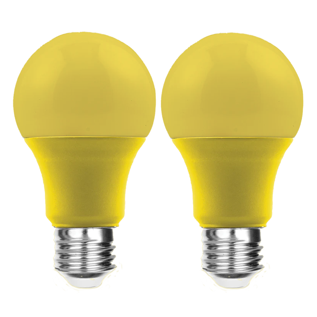 60 Watt EQUAL - 9 WATT A19 LED - E26 MEDIUM BASE - Open & Enclosed Rated - YELLOW