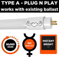 Platinum white light mercury free T5 LED tube with 3000 Lumens, and has no mercury.