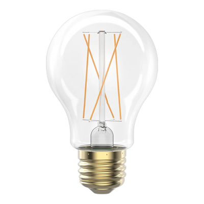 A19 LED Filament Bulb, Clear Glass, Soft White, Dimmable, E26