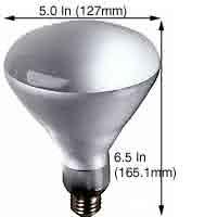 65-Watt Shatter-Resistant BR40 Flood Lamp – 130V, E26 Medium Base, 2700K Warm White, Silicone Coated for Safety