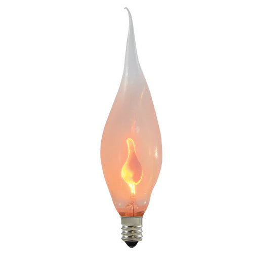 GoodBulb 3W CA5 Flicker Silicone Incandescent Bulb | E12 Mini-Candelabra Base | 2700K Warm White | Dimmable Decorative Lighting | 15mm(1-Pack)