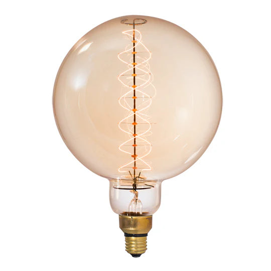 GoodBulb | 60W G63 Grand Nostalgic Globe Bulb | Antique Finish | E26 Medium Base | 120V | 2200K Amber Light | Vintage Spiral Filament | Dimmable(1-Pack)