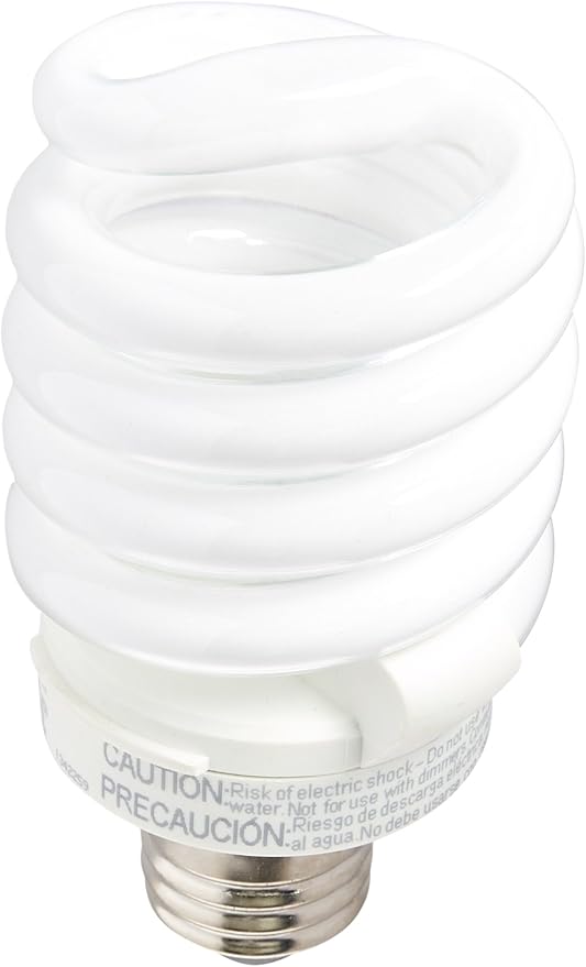 GoodBulb CFL Pro A Lamp | 23W | 100W Equivalent | 4100K Cool White | Spiral T3 | E26 Base | 1650 Lumens(2-Pack)