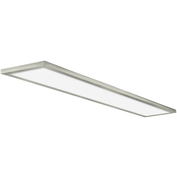 LED 4' Edge-Lit Ceiling Fixture, 50 Watt, Brushed Nickel, Low 1" Profile