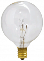 25G16½ Clear Decorative Globe Lamp – 25-Watt E12 Candelabra Base – 130V Long-Life Clear G16½ Incandescent