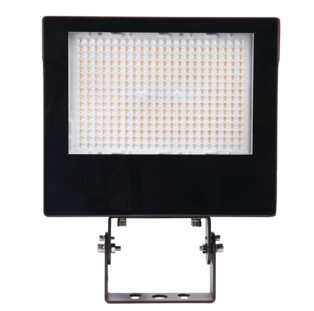 LED Sektor Floodlight Bronze with Lens Shift Technology Lumen Selectable (13000-22200Lm/100-125-150W) Color Selectable (3K-4K-5K) 120-277VAC 0-10V Dimming Adj Beam Angle 55 75 or 90 Deg 3Pin Receptacle Slip Fitter & Trunnion Mount