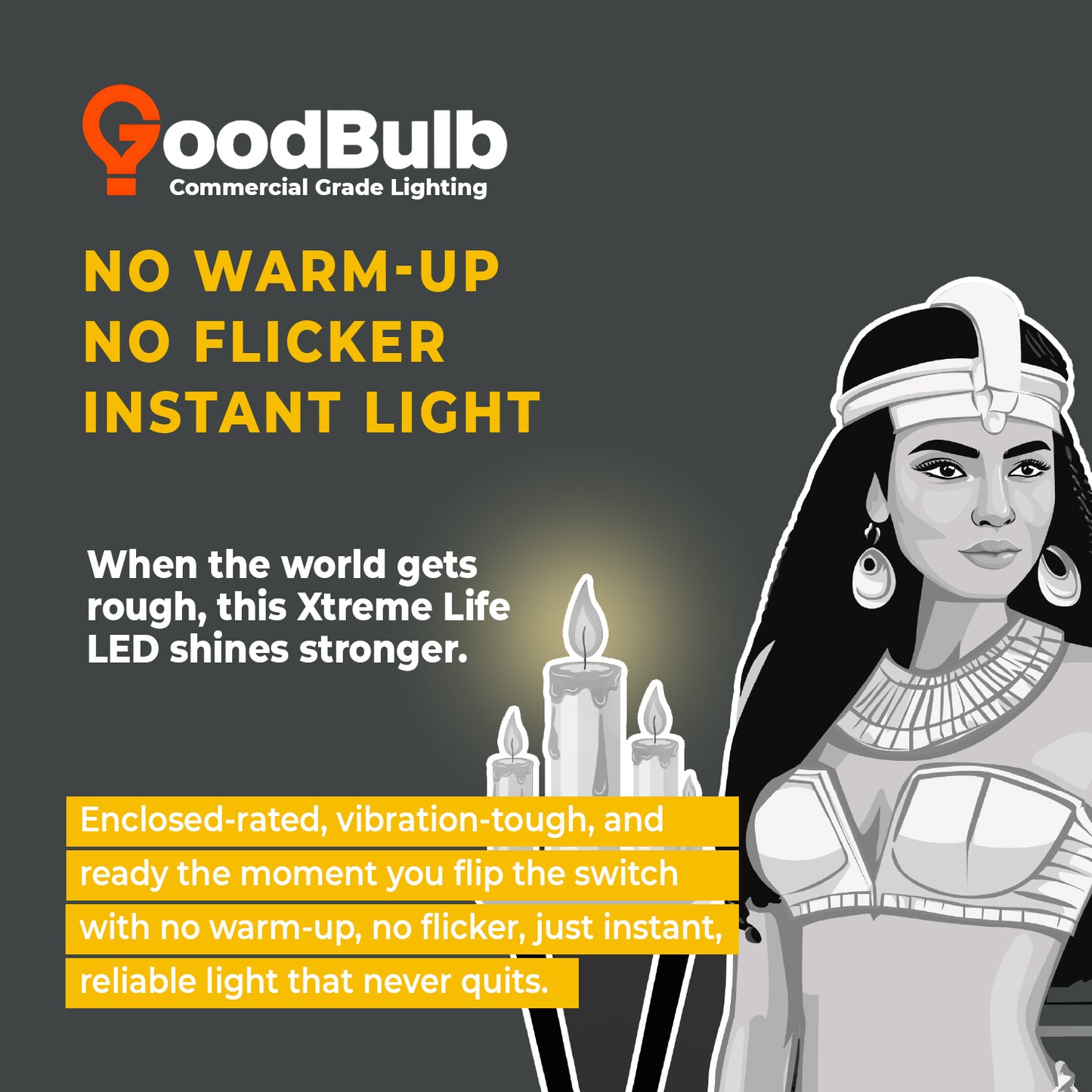 100 WATT REPLACEMENT ā 14 WATT ROUGH SERVICE LED A19 ā WARM INCANDESCENT SPARKLE ā 1600 LUMENS ā 2700 KELVIN ā NON DIMMABLE - 25,000 HOURS - 5 YEAR WARRANTY