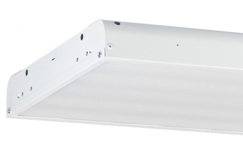 Wattage Selectable (240W/300W/320W) and CCT Adjustable (3500K/4000K/5000K), 150 LPW, Frosted Anti-UV Polycarbonate Lens, Dimmable, IP40 Rated with V-Hooks & Chains for High Ceilings, 75,000 Hour Life, DLC Premium Qualified