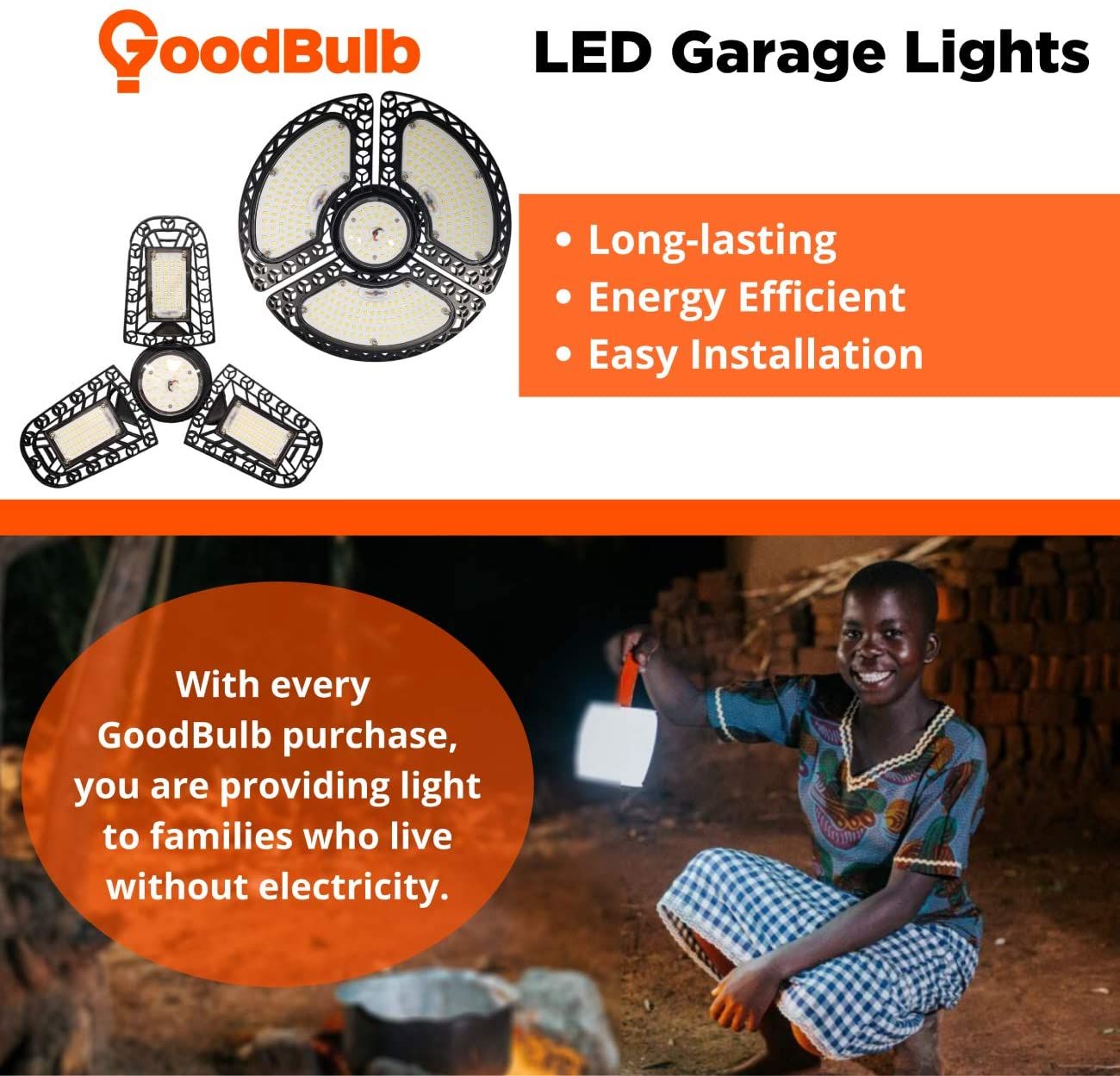 Extra bright area lights for shops and garages. 7200 lumens with a narrow beam. This area light is long lasting, energy efficient, and easy to install.