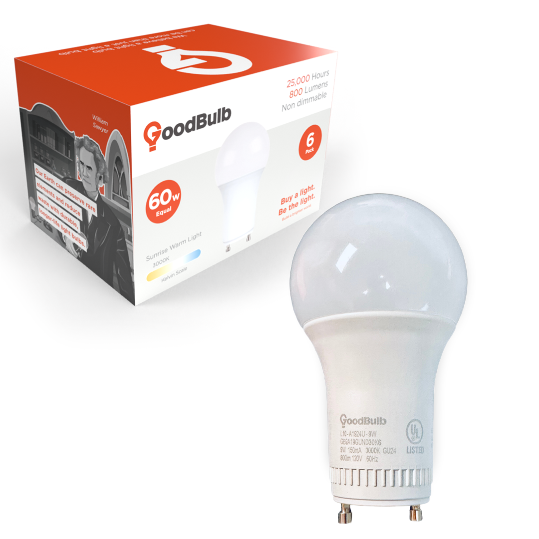 Light bulb xl9a19gund30k6 with the box in background