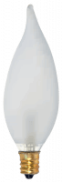 25CFF 25-Watt Frosted Flame Tip Candelabra Bulb – 130 Volt Decorative Incandescent Lamp – E12 Base – 2700K Warm White – Superior Life