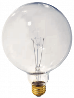 25W 130V G40 Clear Globe Incandescent Bulb – E26 Medium Base, Decorative Round Glass Lamp with 2,500 Hour Life