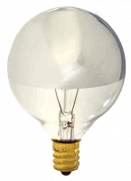 40W 120V G16.5 Half Chrome Globe Bulb – Sleek, Reflective Illumination