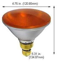 90PAR38QFL Amber Flood – 90-Watt PAR38 130V Skirted E26 Floodlight for Warm Amber Accent & Outdoor Lighting