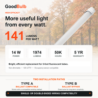 3FT LED T8 Tube LED T8 tube, 4000K Cool White or 5000K Daylight, G13 Bi-Pin, plug and play or ballast bypass, fluorescent replacement