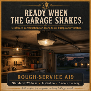60-Watt Incandescent Light Bulb, Rough Service A19, Dimmable