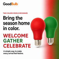 Red & Green 60W Equal colored LED light bulb, A19, E26, 60W equivalent, christmas cause bulb
