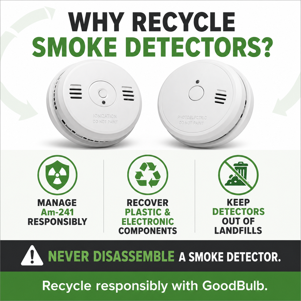 Smoke Detector Kit Consumer prepaid mail-back recycling kit, ionization · americium-241, certificate of recycling