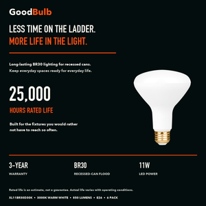 BR30 LED Flood Bulb, 65W Equal, 3000K, Dimmable (Final Run)