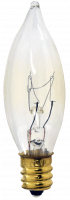 15W CA7 Flame-Tip Bulb – Clear, E12 Candelabra Base, 130V