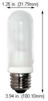 100W JTT T10 Frosted Medium Base Bulb – 130V, Long Life 2500H