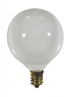 GoodBulb 60G16.5 White Globe Bulb – 60W G16 1/2 E12 Candelabra – 130V Decorative Specialty Lamp