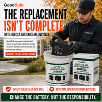 Sealed Lead Acid Kit 2.5-Gallon prepaid mail-back recycling kit, sla · ups · alarm · scooter, certificate of recycling