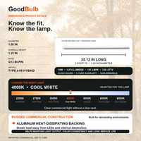 3FT LED T8 Tube LED T8 tube, 4000K Cool White or 5000K Daylight, G13 Bi-Pin, plug and play or ballast bypass, fluorescent replacement