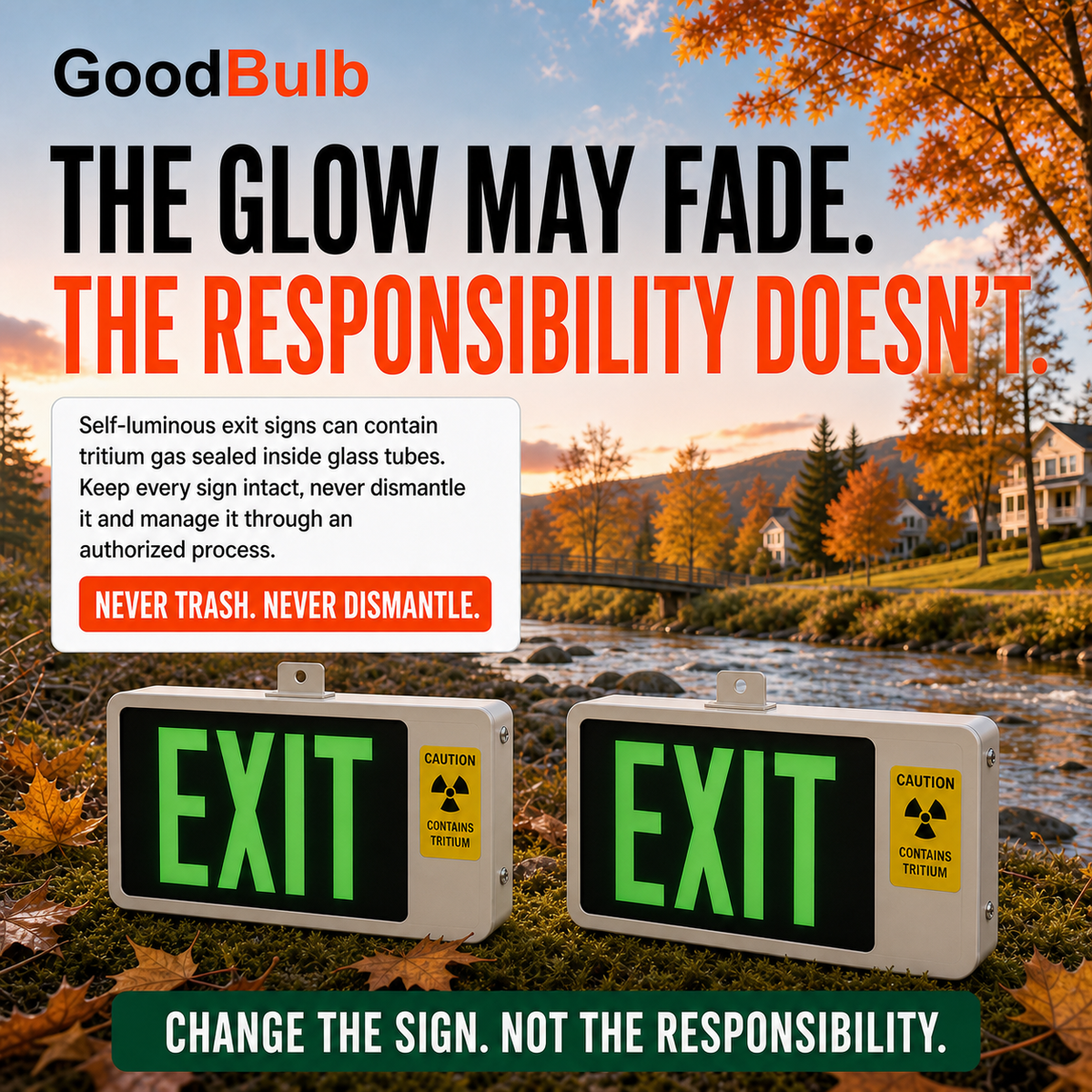 Tritium Exit Sign Kit Pre-Approval Required prepaid mail-back recycling kit, tritium · self-powered exit signs, certificate of recycling