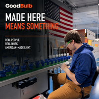 GoodBulb Soft White 2700K A19 LED bulb, made in USA, Fargo North Dakota