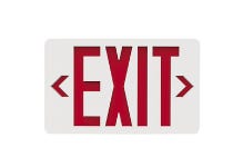 Evade LED Exit Sign – Red Lettering, White Thermoplastic, Universal Mount