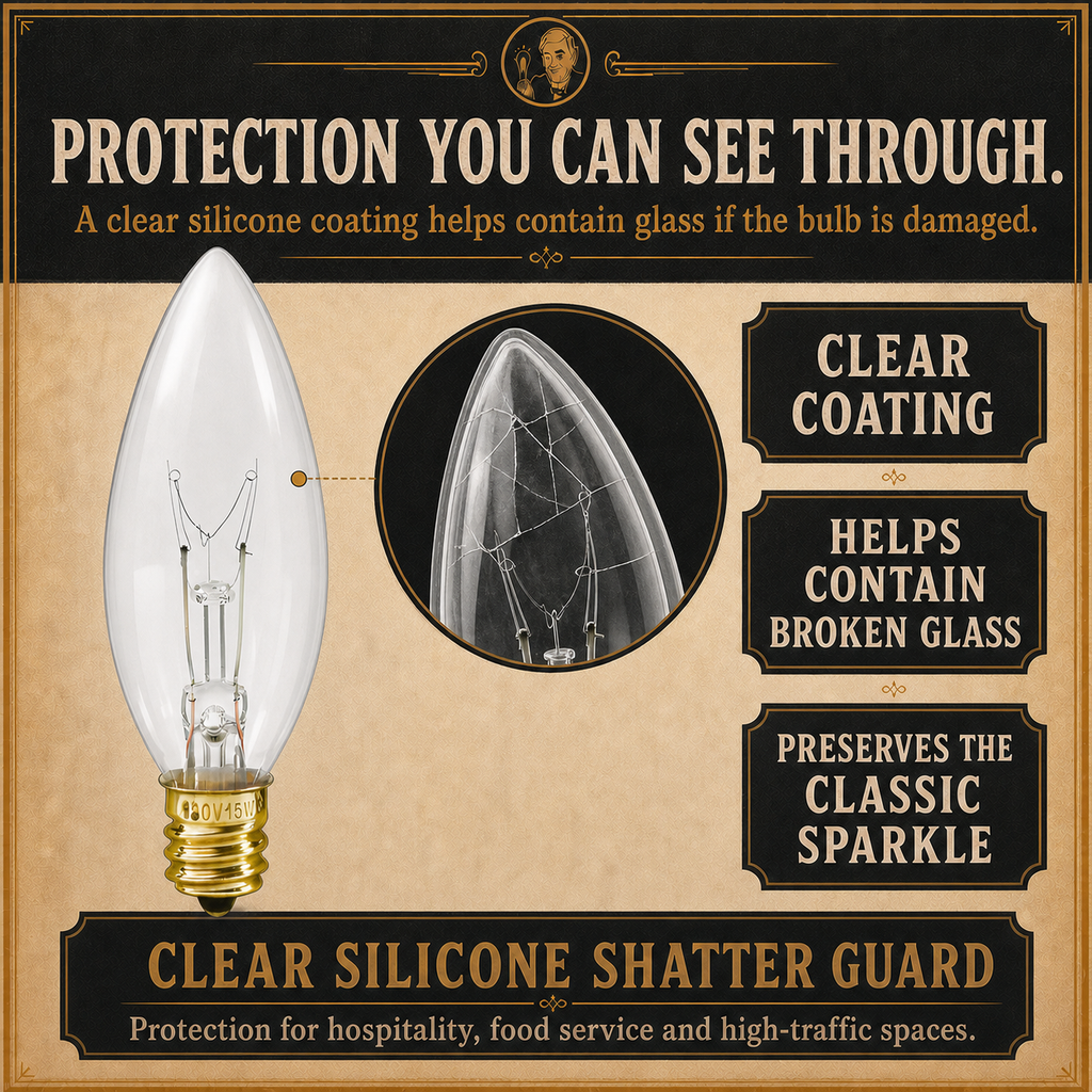 The E12 Chandelier incandescent light bulb, 60W B11 E12, 100 CRI, dimmable