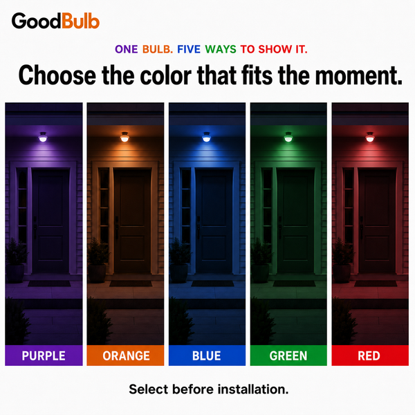 5-Color Select LED Bulb, Blue Green Red Purple Yellow, E26