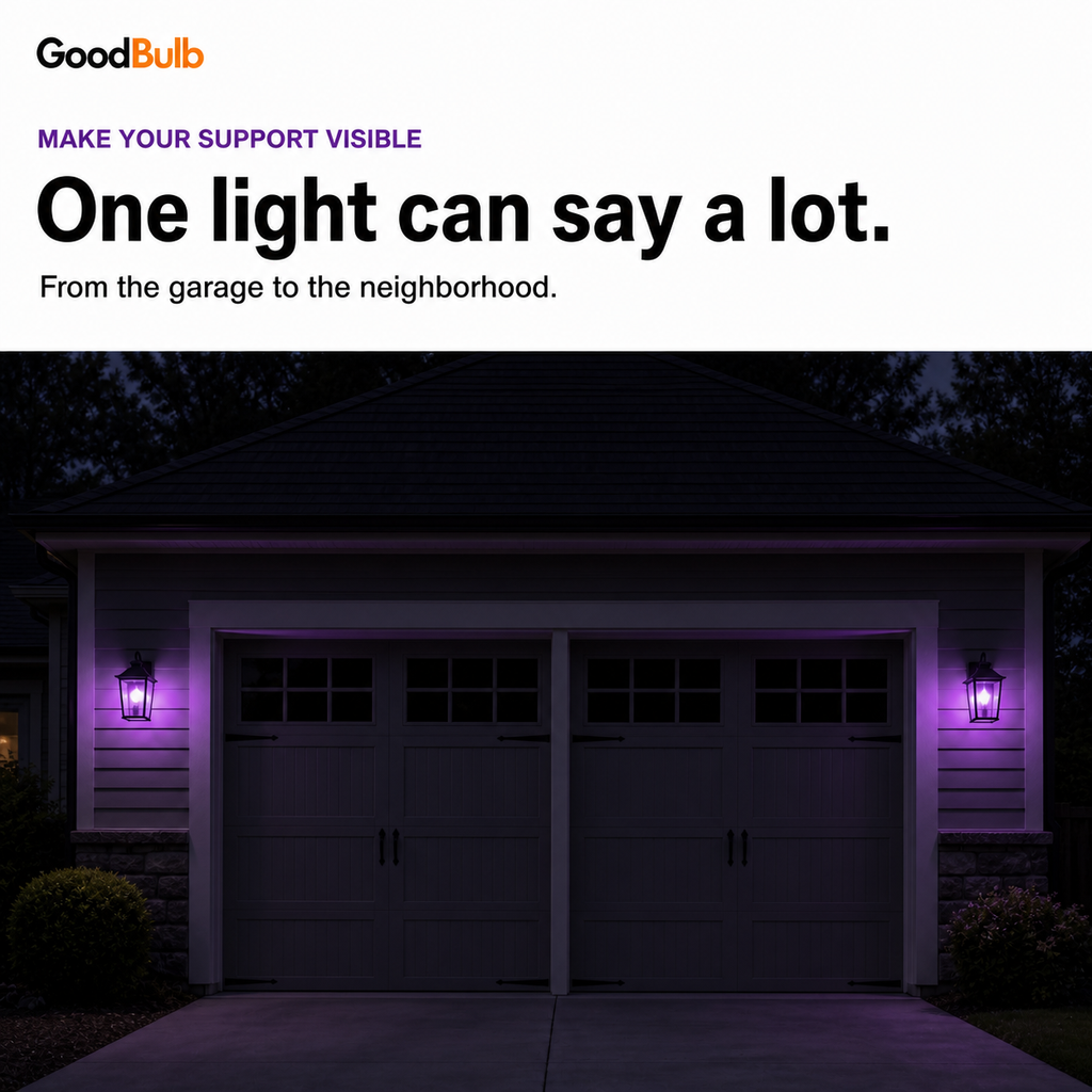 Purple 60W Equal colored LED light bulb, A19, E26, 60W equivalent, epilepsy cause bulb