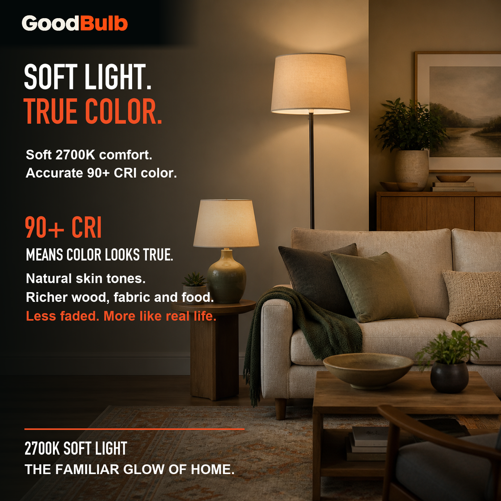 GoodBulb Soft White 2700K A19 LED bulb, made in USA, Fargo North Dakota