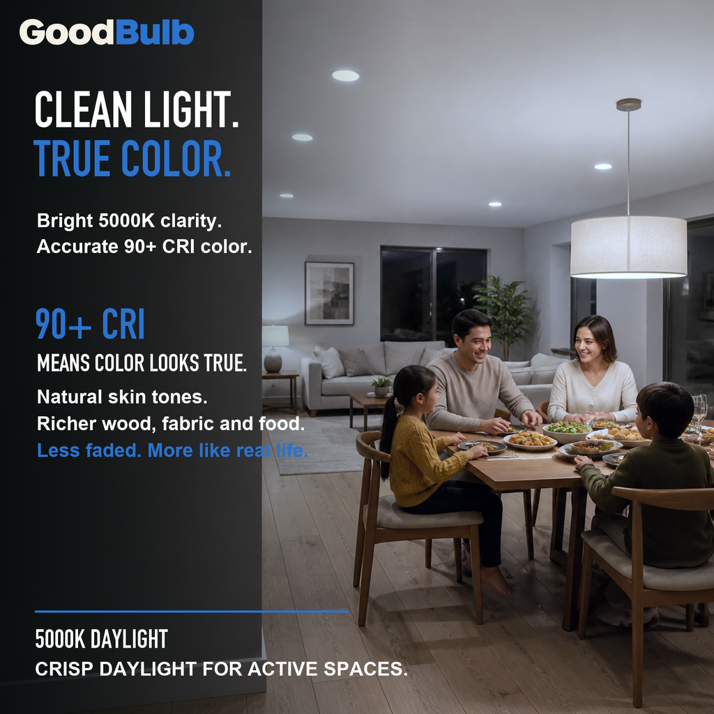 GoodBulb Daylight 5000K A19 LED bulb, made in USA, Fargo North Dakota