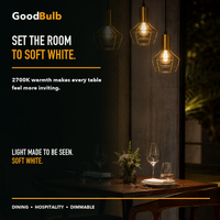 A19 Filament Soft White Glow LED filament bulb, clear glass, E26 Medium, dimmable vintage Edison style, 90 CRI