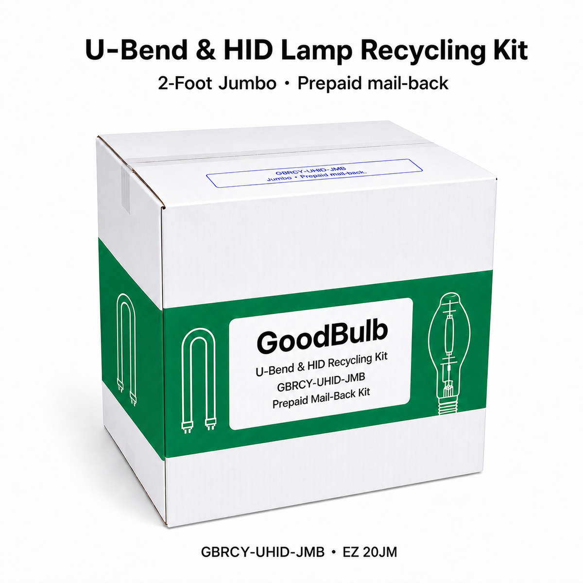 U-Bend & HID Kit 2-Foot Jumbo prepaid mail-back recycling kit, u-bend · hid · high capacity, certificate of recycling