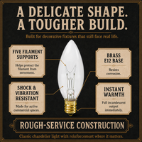 The E12 Chandelier incandescent light bulb, 60W B11 E12, 100 CRI, dimmable