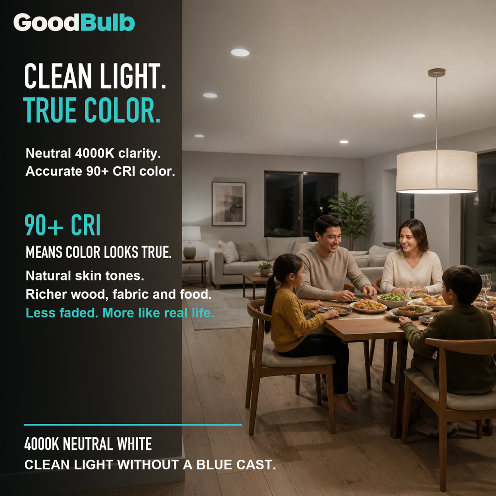 GoodBulb Cool White 4000K A19 LED bulb, made in USA, Fargo North Dakota