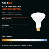 BR30 Final Run LED reflector bulb, BR30, 3000K Warm White, 90+ CRI, dimmable, for recessed cans
