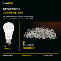 GoodBulb Warm White 3000K A19 LED bulb, made in USA, Fargo North Dakota
