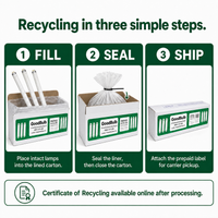 4-Foot Fluorescent Kit Jumbo prepaid mail-back recycling kit, fluorescent · t8 · t12 · high capacity, certificate of recycling