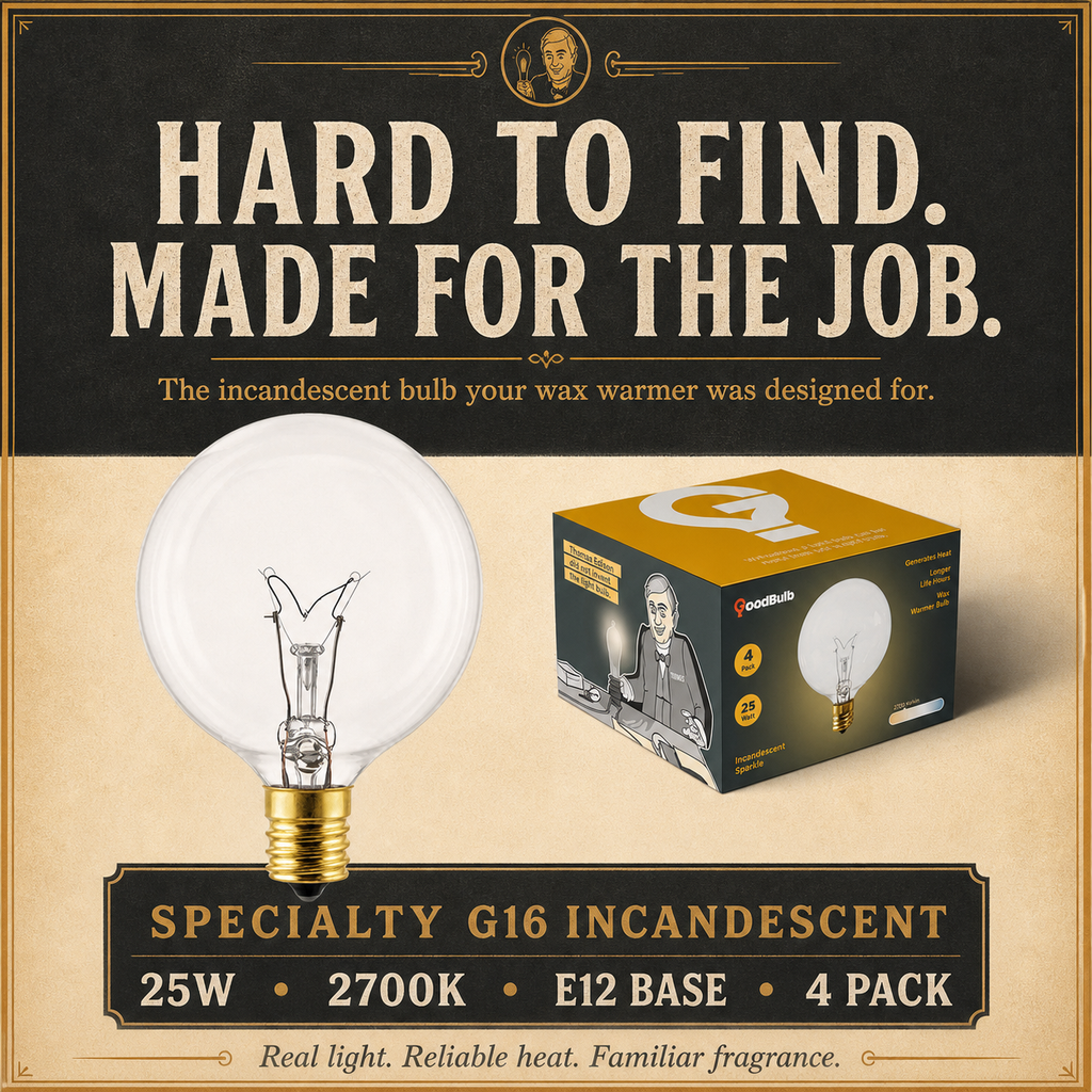 The Wax Warmer incandescent light bulb, 25W G16.5 E12, 100 CRI, dimmable