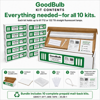 10-Pack 4-Foot Fluorescent Kit Jumbo prepaid mail-back recycling kit, fluorescent · bulk · ten kits, certificate of recycling