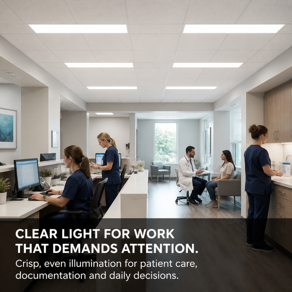 1x4 LED Panel Light, 5 Wattage 5 CCT Selectable, DLC