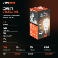 GoodBulb Soft White 2700K A19 LED bulb, made in USA, Fargo North Dakota