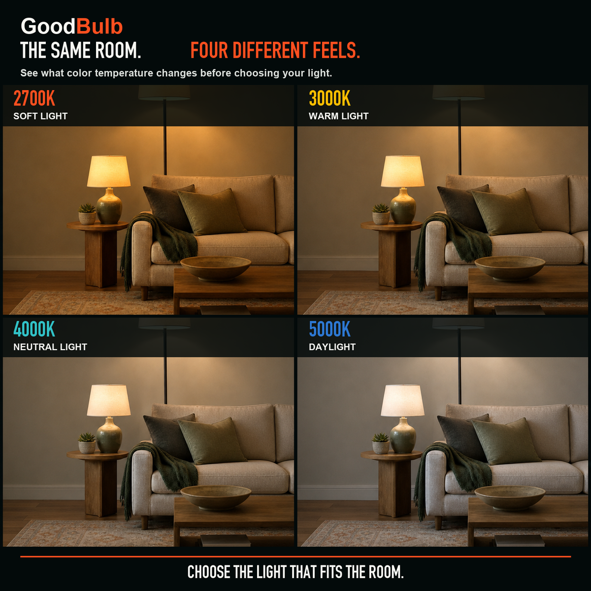 GoodBulb Cool White 4000K A19 LED bulb, made in USA, Fargo North Dakota