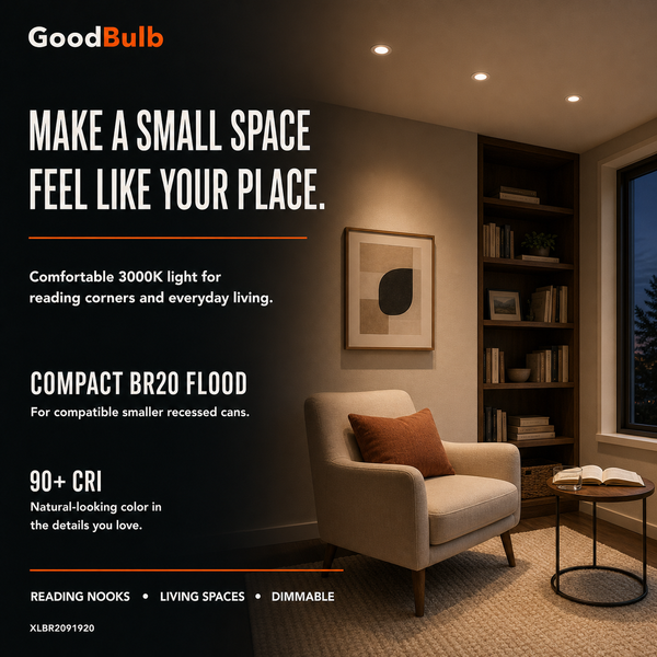 BR20 LED Recessed Can Light Bulb, 50W Equal, 3000K, Dimmable