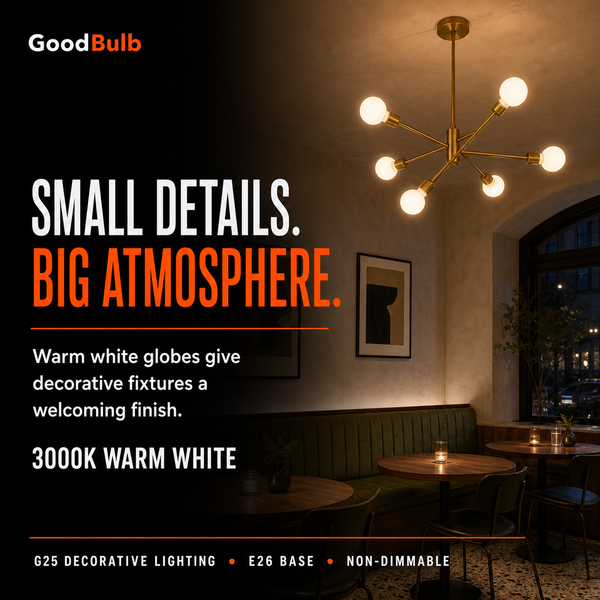G25 LED Vanity Globe — Warm White 3000K, 60W Equal